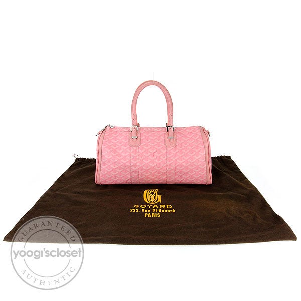GOYARD Rose Pink Goyardine Canvas & Leather CROISIERE 35 Satchel Bag