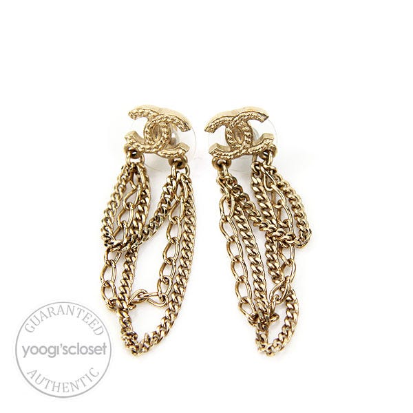 Chanel Gold Chain Earrings