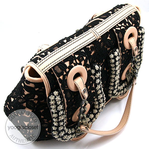 Fendi Limited Edition Black Embellished Lace and Embroidery