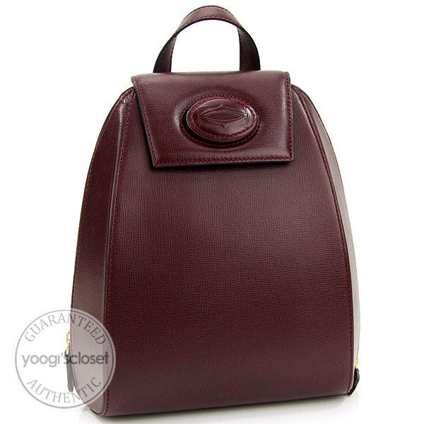 Cartier Burgundy Leather Backpack Bag