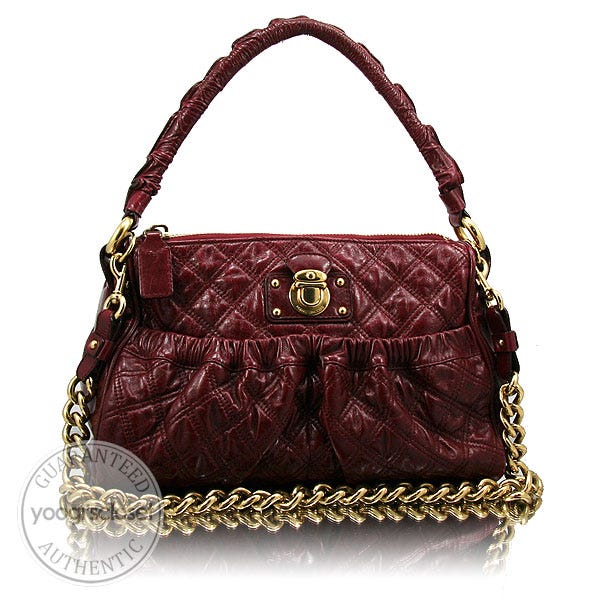 Marc Jacobs Bordeaux Quilted Calfskin Leather Julianne Stam Bag