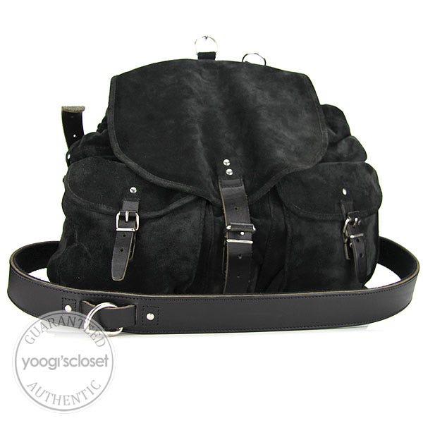 Black suede messenger bag online