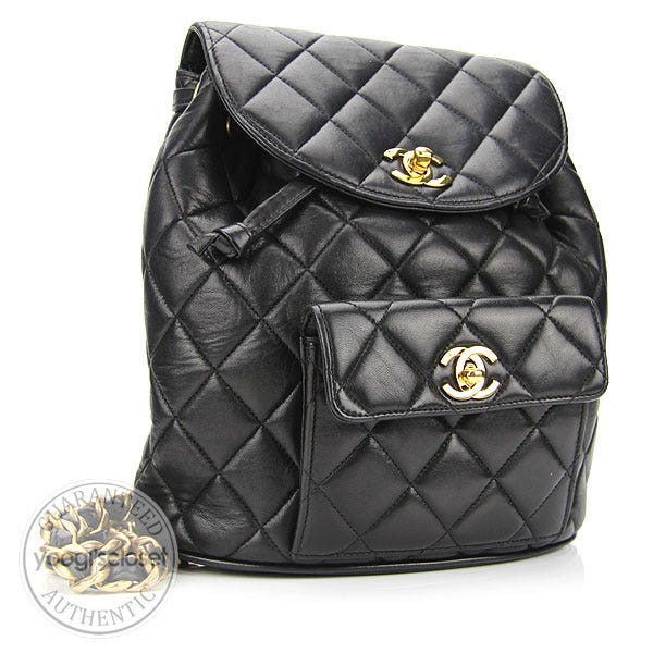 Chanel Black Quilted Lambskin Small Backpack Bag