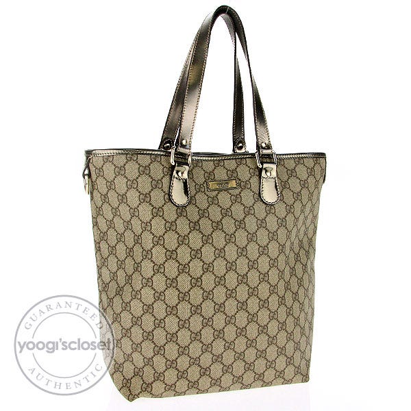 Gucci Beige GG Coated Canvas Tote Bag
