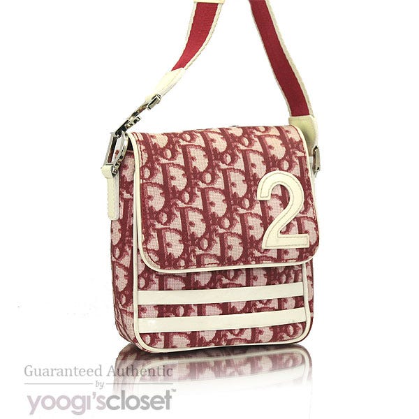 Christian Dior Red Logo No.2 Coated Canvas Messenger Bag