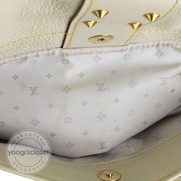 Louis Vuitton White Suhali Leather Le Confident Bag - Yoogi's Closet