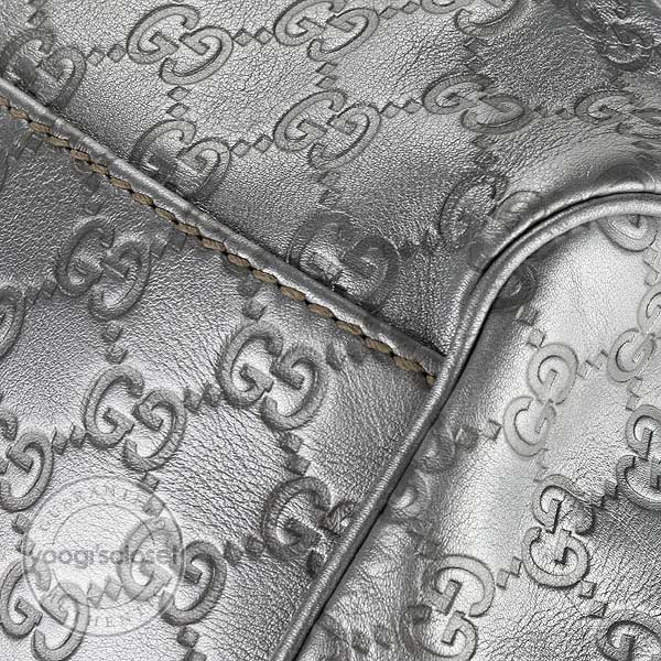 Gucci Metallic Silver Guccissima Leather Sukey Boston Bag
