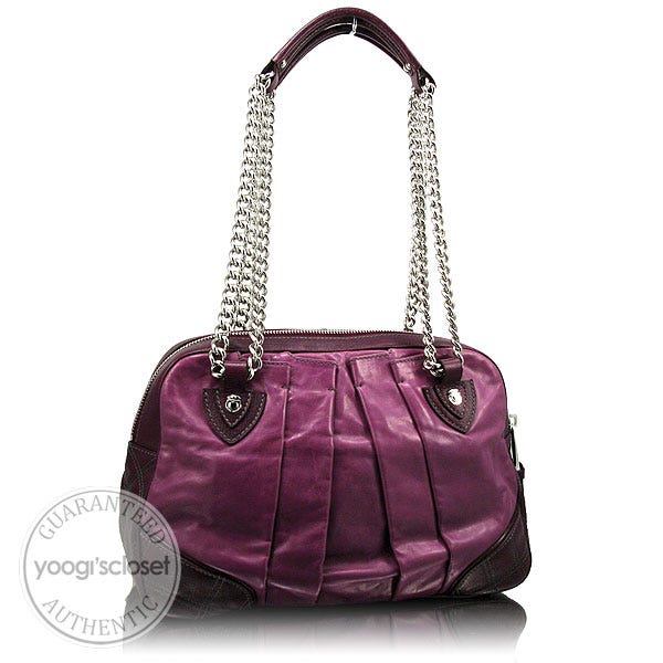 Marc Jacobs Lavender Leather Mixed Quilted Bowler Bag