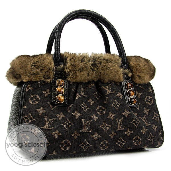 Louis Vuitton Limited Edition Denim Chinchilla Trapez PM Bag