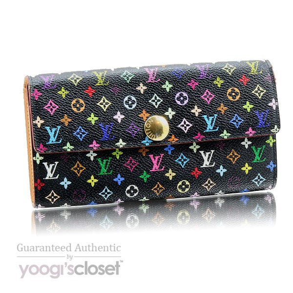 Louis Vuitton Black Monogram Multicolore Pochette Wallet