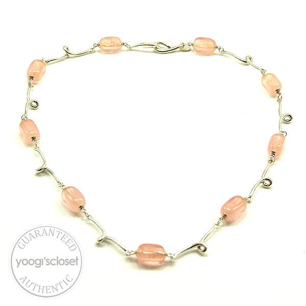 Tiffany & Co. Silver Rose Quartz Necklace