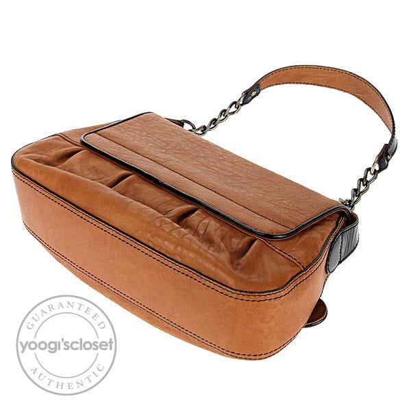Fendi Tan Nappa/Black Patent Leather B Bis Shoulder Bag - 8BR551
