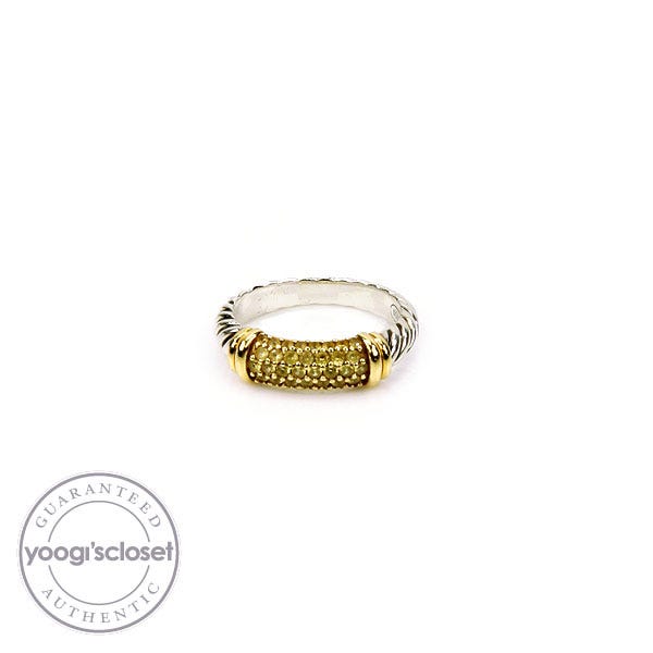 David Yurman Yellow Sapphire Cable Candy Metro Ring Size 7