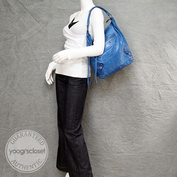 Balenciaga Sky Blue Lambskin Day Bag | Yoogi's Closet