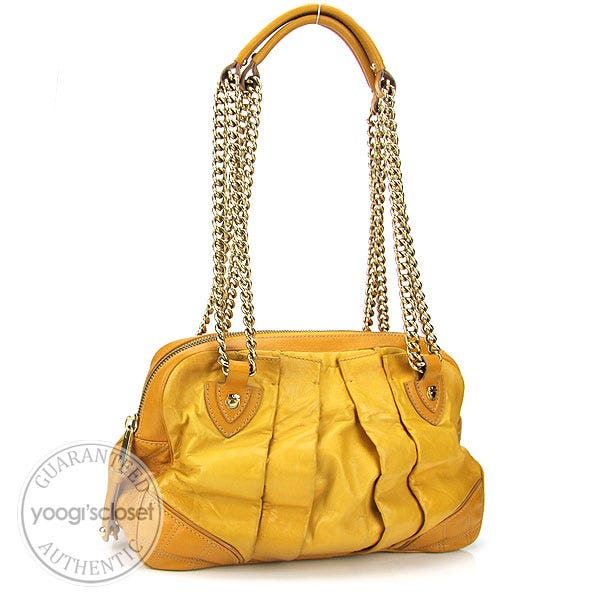 Marc Jacobs Yellow Leather Mixed Quilted Bowler Bag - Yoogi's Closet