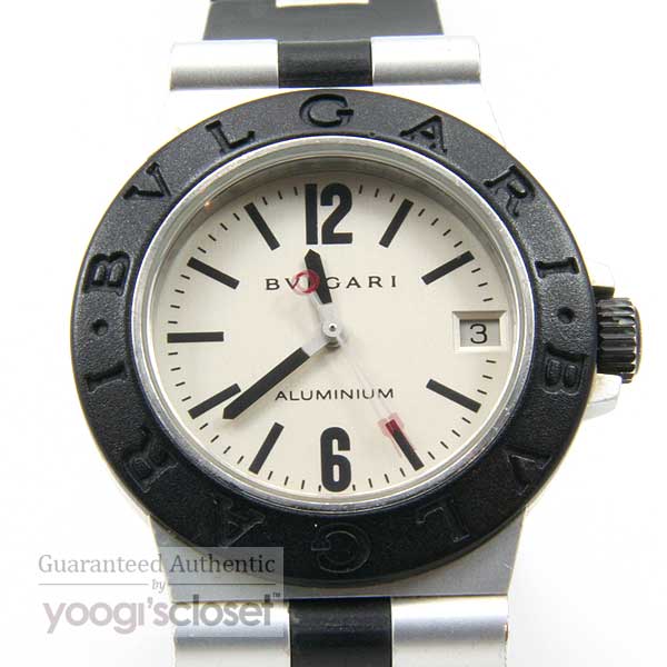 Bulgari Ladies Diagono Quartz Aluminum Titanium Rubber Watch