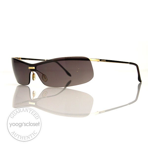 Chanel 4043 Gold Metal Frame Brown Lens Sunglasses