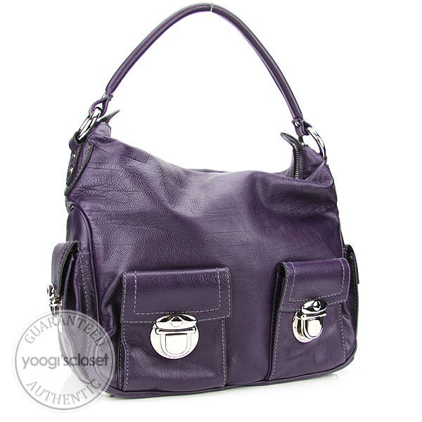 Marc Jacobs Purple Leather Large Multi-pocket Bag