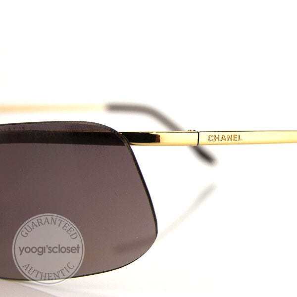 Chanel 4043 Gold Metal Frame Brown Lens Sunglasses - Yoogi's Closet