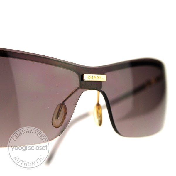 Chanel 4043 Gold Metal Frame Brown Lens Sunglasses - Yoogi's Closet