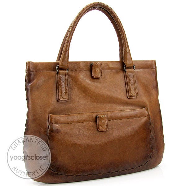 Bottega Veneta Brown Leather Satchel Bag