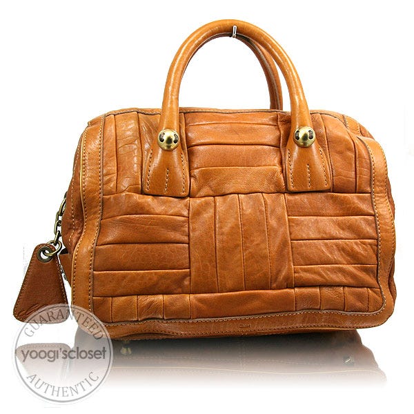 Chloe Tan Lambskin Patchwork Satchel Bag