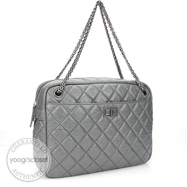 Chanel Grey Quilted Large Reissue Camera Case Bag