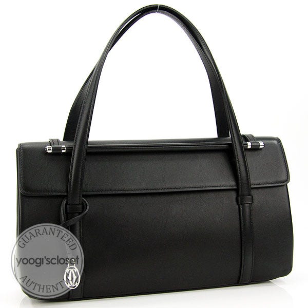 Cartier Black Leather Cabochon Small Flap Bag Yoogi s Closet