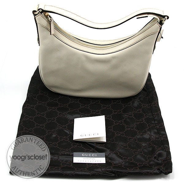 Gucci Ivory Leather Charmy Small Hobo Bag - Yoogi's Closet