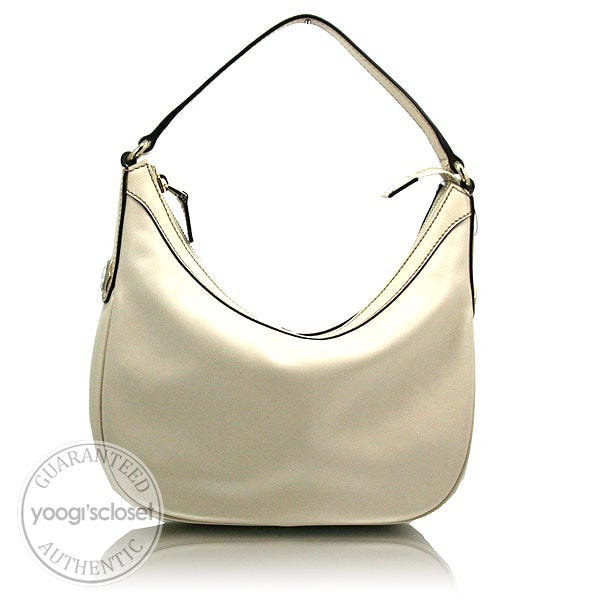 Gucci Ivory Leather Charmy Small Hobo Bag