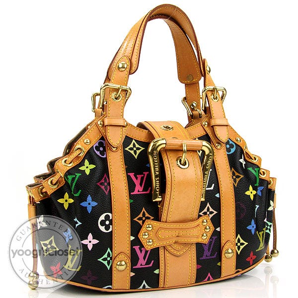 Louis Vuitton Limited Edition Black Multicolore Monogram Theda GM