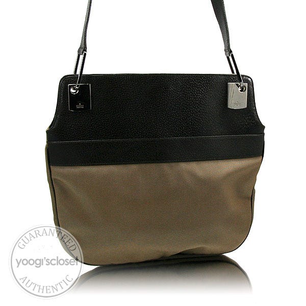 Gucci Taupe Jacquard/Leather Shoulder Bag