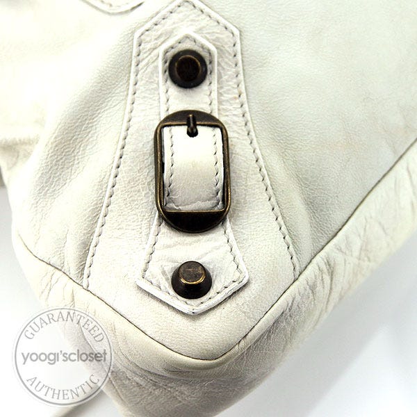 Balenciaga White Leather Le Dix First Motorcycle Bag Yoogi s Closet