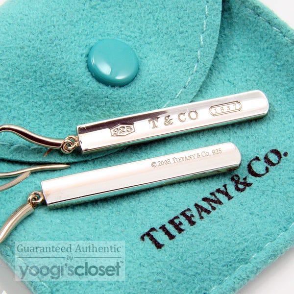 気まぐれセールTiffany & Co. 925 Silver ピアス Tiffany & Co. Silver 1837 Bar Drop Earrings | Yoogi's Closet