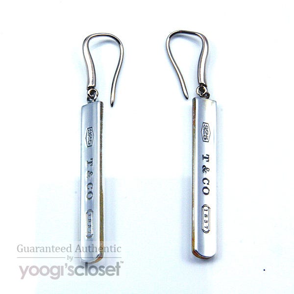 Tiffany & Co. Silver 1837 Bar Drop Earrings