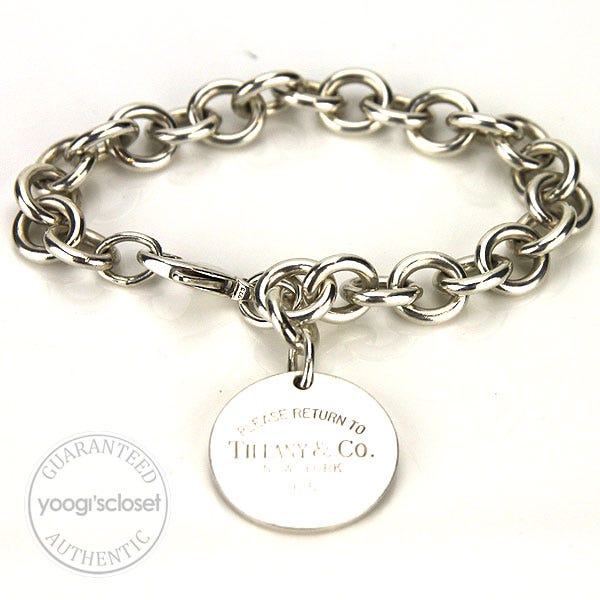 Tiffany & Co. Silver Return to Tiffany Round Tag Charm Bracelet
