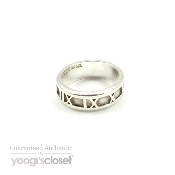 Tiffany & Co. Silver Vintage Roman Atlas Ring - Yoogi's Closet