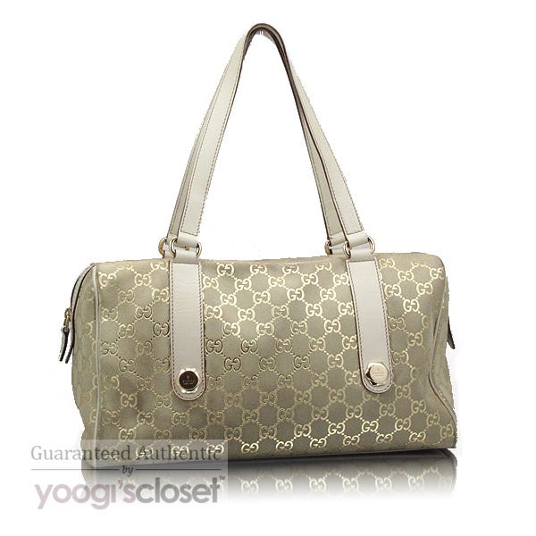 Gucci Beige Suede Boston Bag