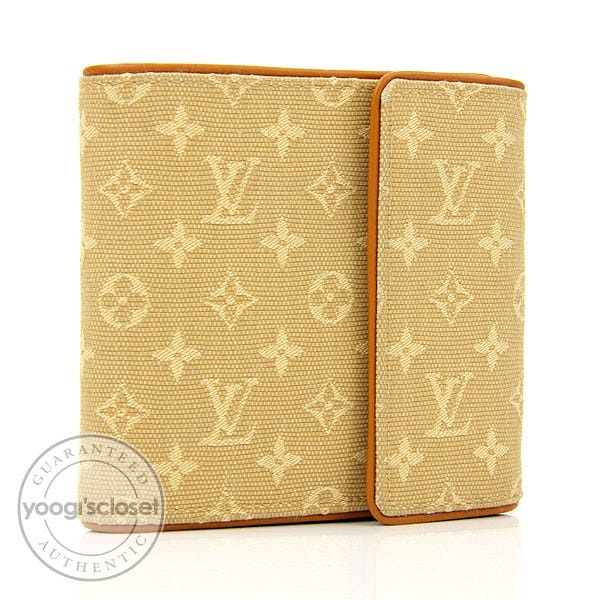 Louis Vuitton Beige Monogram Mini Lin Compact Wallet