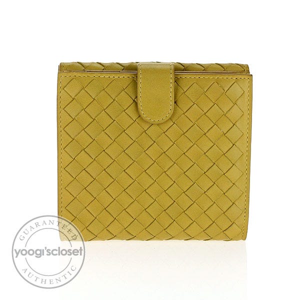 Bottega Veneta Yellow Intrecciato Nappa French Compact Wallet Yoogi s Closet