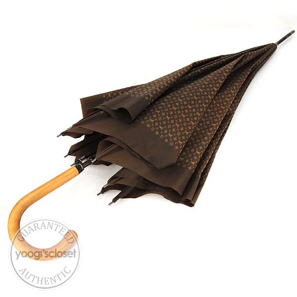 Original Vintage Louis Vuitton Umbrella Parasol Brown Monogram France