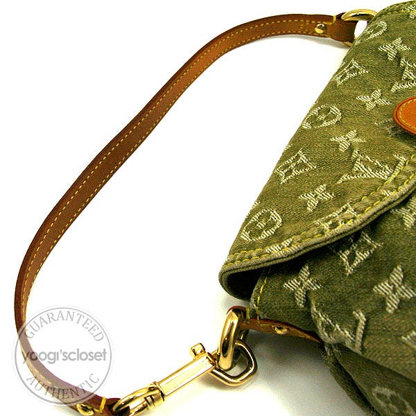 Louis Vuitton Mini Pleaty Green Monogram Denim Shoulder Hand Bag at 1stDibs
