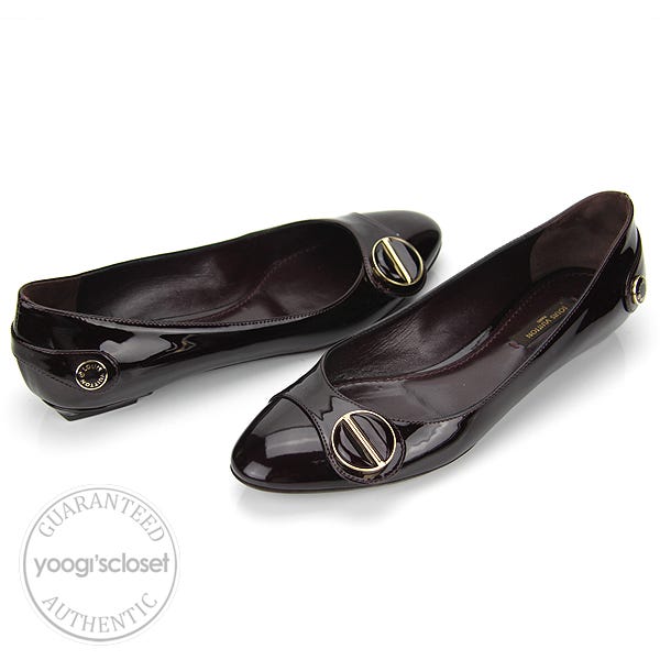 Louis Vuitton Amarante Patent Leather Sloane Flat Ballerina Shoes Size 6 N