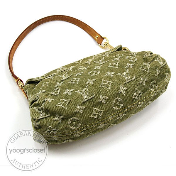 Louis Vuitton Green Denim Monogram Denim Baggy PM Bag - Yoogi's Closet