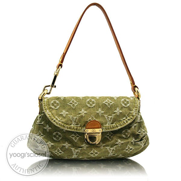 Louis Vuitton Green Denim Monogram Mini Pleaty Bag