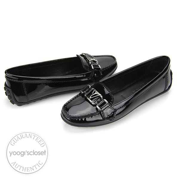 Louis Vuitton Black Patent Leather Oxford Flat Loafer Shoes Size 8 -  Yoogi's Closet
