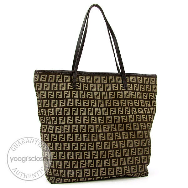 Fendi Beige/Brown Zucchino Canvas Medium Tote Bag - 8BH074