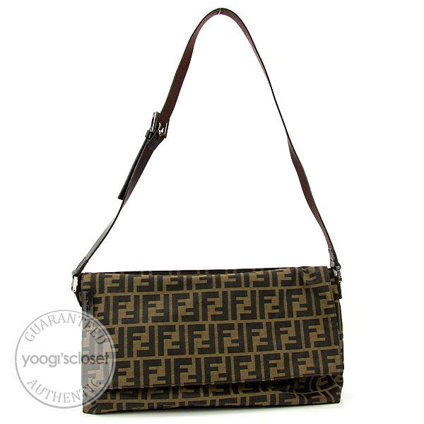 Fendi Tobacco Zucca Canvas Flap Bag