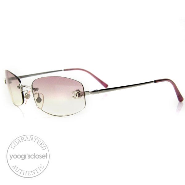 Chanel Pink Silver Frameless Sunglasses 4002