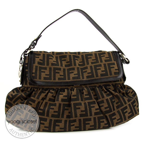 Fendi Tobacco Zucca Canvas Chef Medium Shoulder Bag - 8BR436